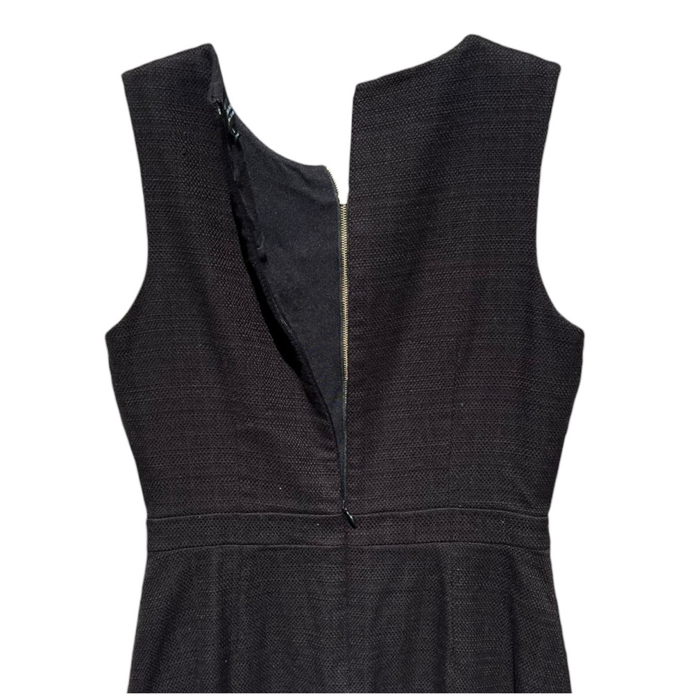🌻Tahari Black Preppy Sleeveless Black Textured Parkcore Dress Size 6 - Picture 8 of 10